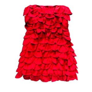 LEIFSDOTTIR Coral Strapless Petal Dress